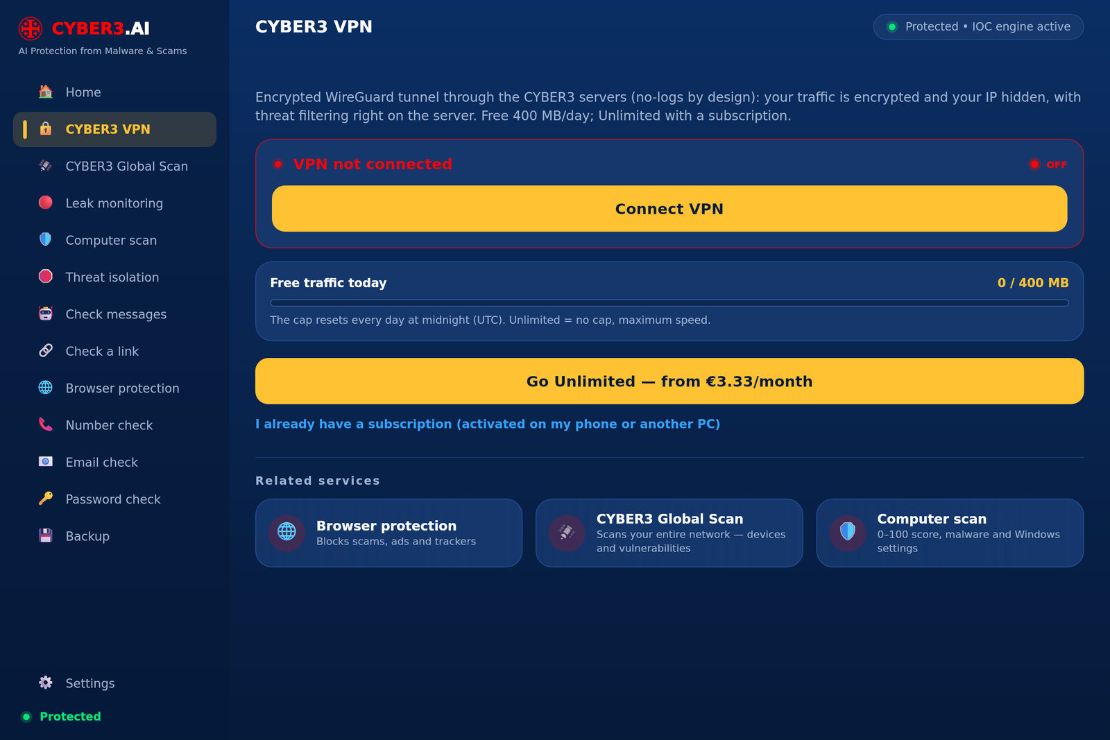 CYBER3 VPN — Windows