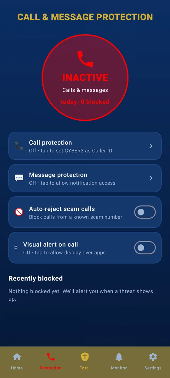 CYBER3 Mobile Protection — Call & message protection